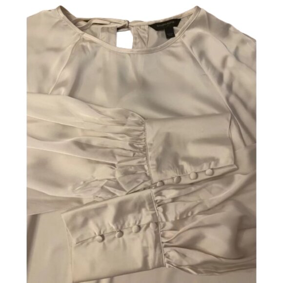NWT Womens Petite Size Large LP Banana Republic Pure Satin Tie Back Blouse NEW - Picture 3 of 3